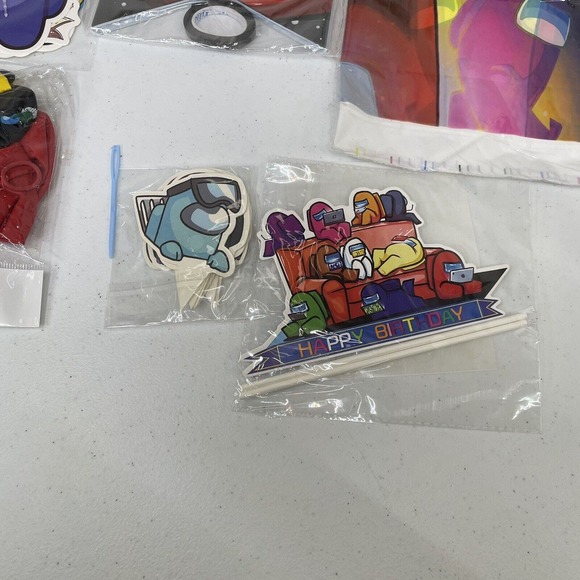 Among Us Party Bundle Banner Cake Cupcake Toppers Balloons Decorations & More - Picture 2 of 3